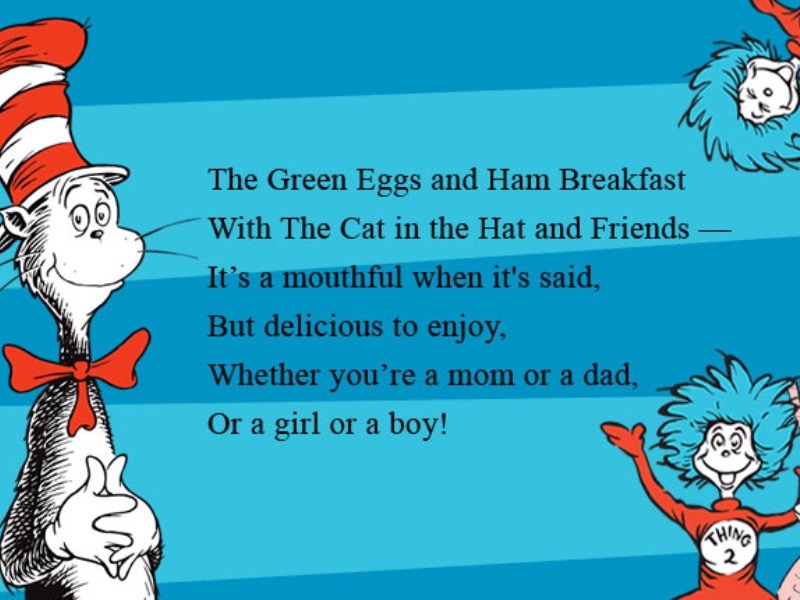 CCL Carnival Green Eggs and Ham Breakfast
