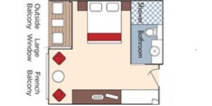 Croisière AMA AmaWaterways AmaCerto Catégorie AB Balcon français et Balcon extérieur plan