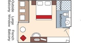 Croisière AMA AmaWaterways AmaCerto Catégorie BB Balcon français et Balcon extérieur plan