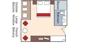 Croisiere AMA AmaWaterways AmaVerde Catégorie AB Balcon français et Balcon extérieur plan