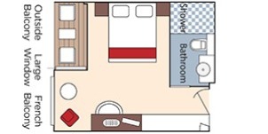 Croisiere AMA AmaWaterways AmaVerde Catégorie BB Balcon français et Balcon extérieur plan