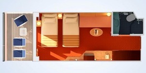 Croisière CCl Carnival Legend Cabine Balcon Étendu