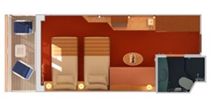 Croisière CCl Carnival Spirit Cabine Balcon vue obstruée