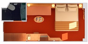 Croisière CCl Carnival Spirit Cabine intérieure avec porte française