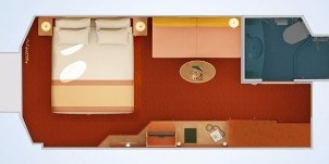 Croisière CCL Carnival Sunrise vue mer (vue obstruée) plan