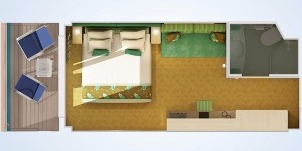 Croisière CCL Carnival Sunshine Cabine  Cloud 9 Spa Balcon