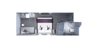 Croisière CEL Celebrity Apex Cabine intérieure de luxe plan