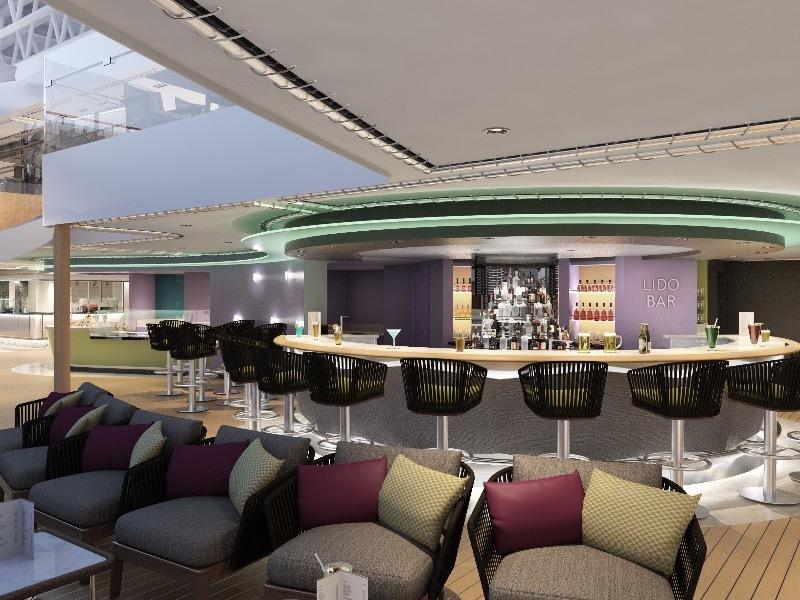 Croisière HAL Holland America Line bar Lido