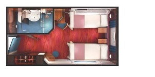 Croisière NCL Norwegian Cruise Line Jade Vue mer au milieu du navire avec hublot plan