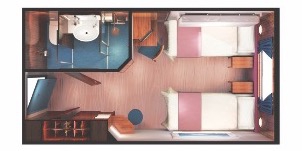 Croisière NCL Norwegian Cruise Line Jewel Cabine Vue mer familiale avec fenêtre panoramique plan 