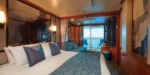 Croisière NCL Norwegian Cruise Line Pearl Mini-Suite au milieu du navire avec balcon