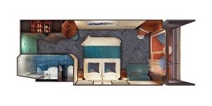 Croisière NCL Norwegian Cruise Line Pearl Au milieu du navire avec balcon plan