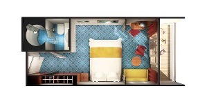 Croisière NCL Norwegian Cruise Line Sun Cabine Face à l'arrière (poupe) avec balcon plan