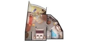 Croisière NCL Norwegian Cruise Line Sun Penthouse Face à l'avant du Navire (proue) avec Balcon Plan 