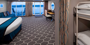 Croisière RCI Royal Caribbean Harmony of the Seas Vue mer ultra spacieuse avec long balcon adaptée