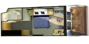 Cunard Cruise Line Croisière Queen Elizabeth Cabine britannia avec balcon