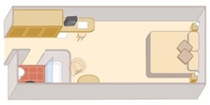 Cunard Cruise Line Croisière Queen mary 2 cabine Britannia intérieure avec vue sur l'Atrium