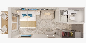 NCL Norwegian Prima Cabine Balcon Plan