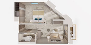 NCL Norwegian Prima Suite Familiale Avec Chambre Principale Et Balcon Plan