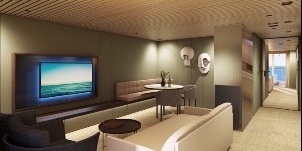 NCL Norwegian Viva Suite du Propriétaire The Haven Avec Chambre Principale et Grand Balcon Orienté Arrière