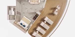 NCL Norwegian Viva Suite Orientée Vers L'arrière Avec Grand Balcon pour 4 Plan